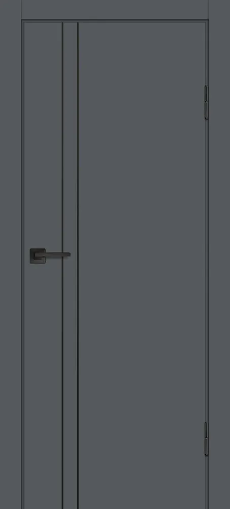 Фото Межкомнатная дверь P-20 AL черный молдинг Графит матовый