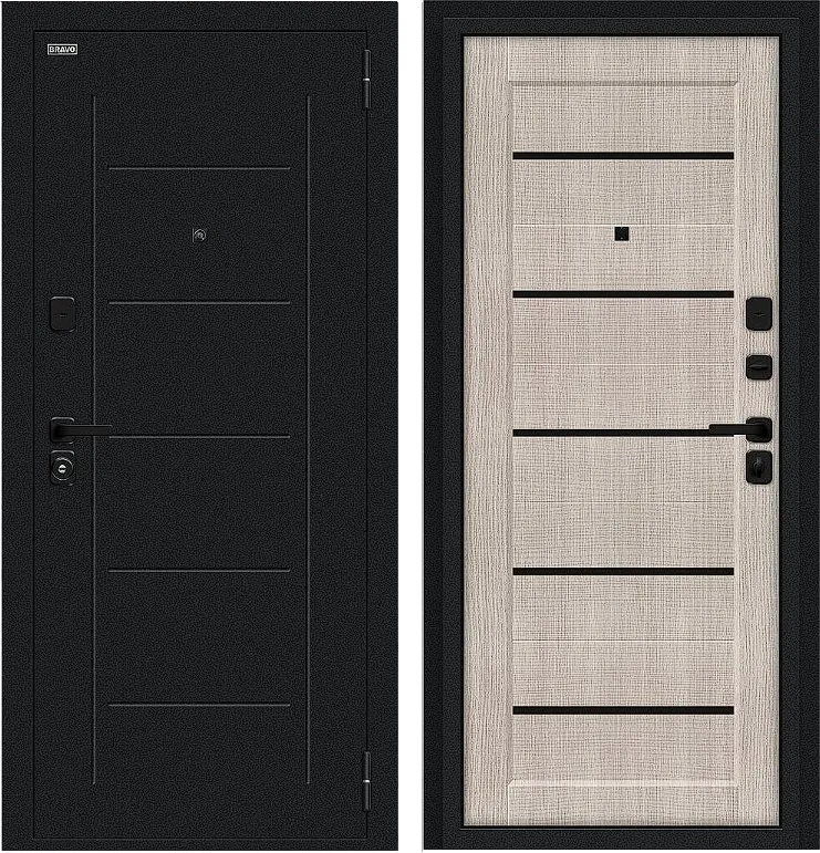 Фото Дверь Браво Борн/SBlack Букле черное/Cappuccino Melinga DIS007405